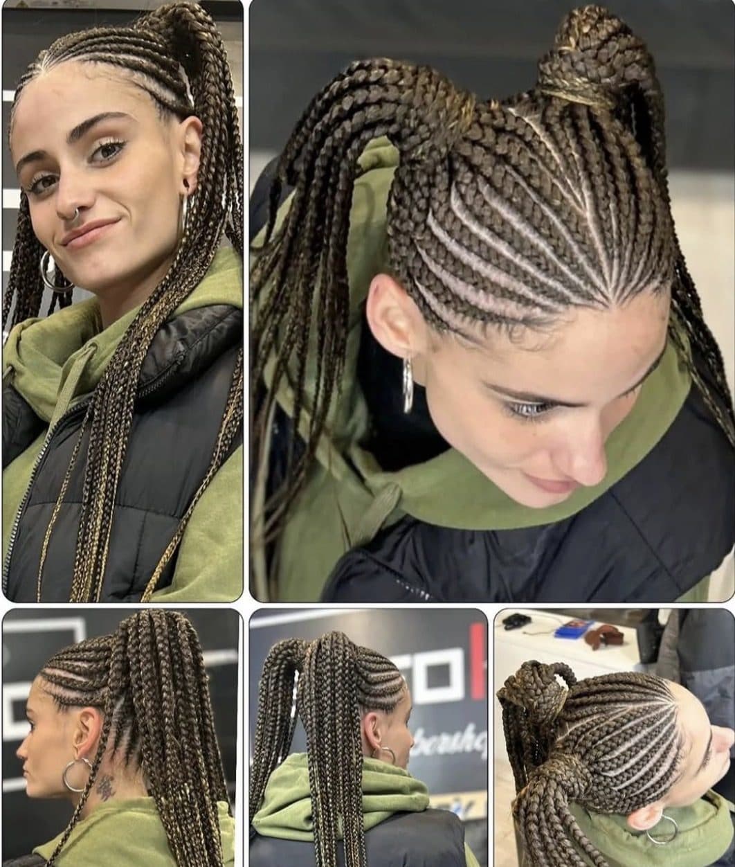 Trabajo de trenzas realizado por Eva