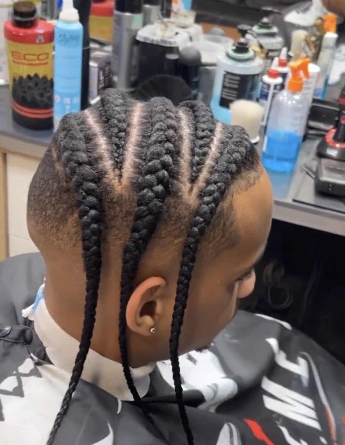 Trabajo de trenzas realizado por Eva