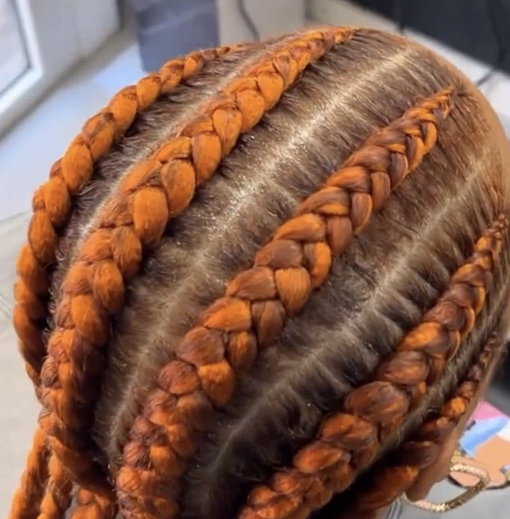 Trabajo de trenzas realizado por Eva