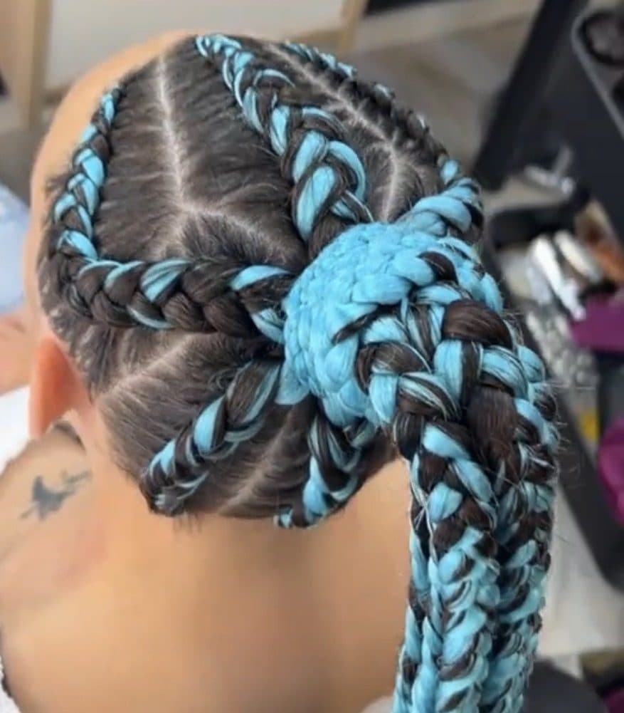 Trabajo de trenzas realizado por Eva