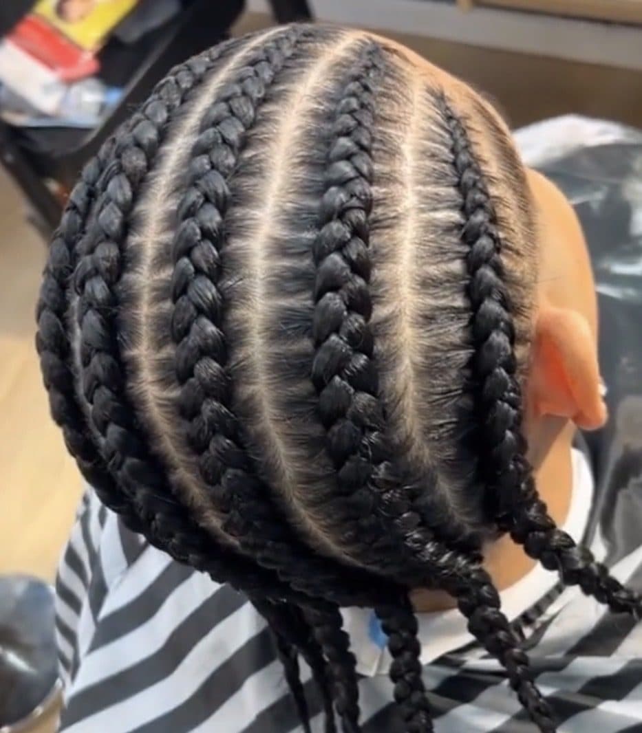 Trabajo de trenzas realizado por Eva