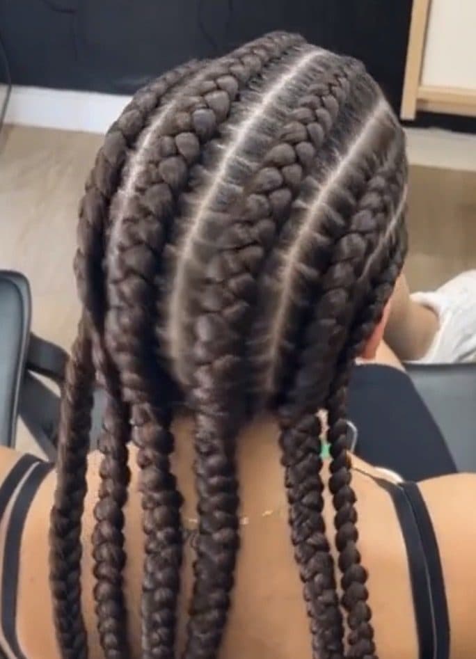 Trabajo de trenzas realizado por Eva