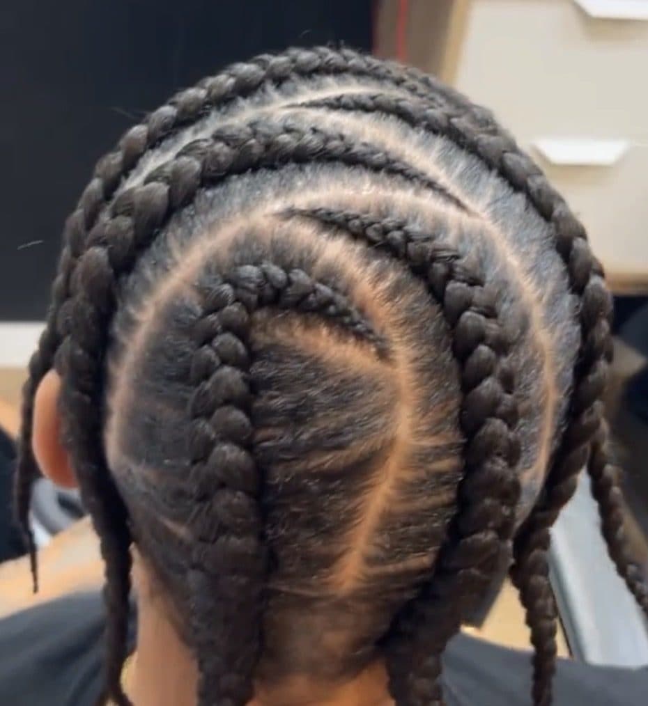 Trabajo de trenzas realizado por Eva