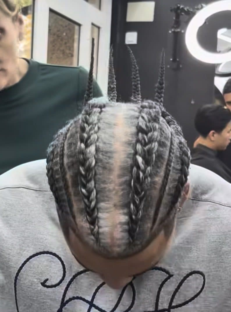 Trabajo de trenzas realizado por Eva