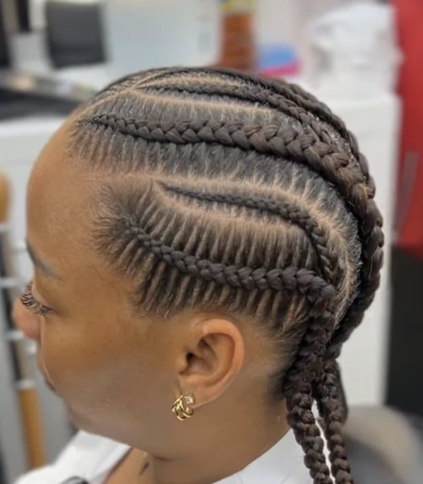 Trabajo de trenzas realizado por Eva