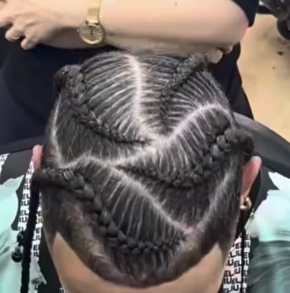 Trabajo de trenzas realizado por Eva